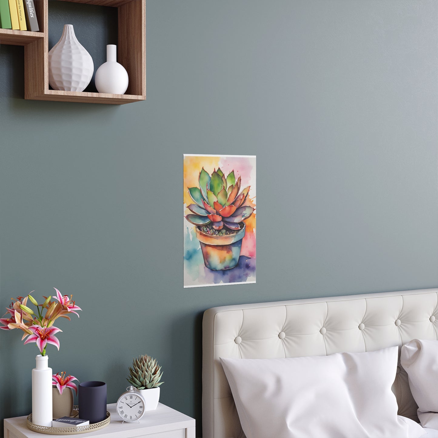 Multicolored Succulent 2 Indoor and Outdoor Silk Poster