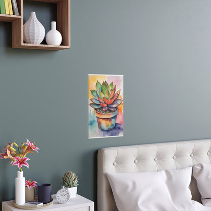 Multicolored Succulent 2 Indoor and Outdoor Silk Poster