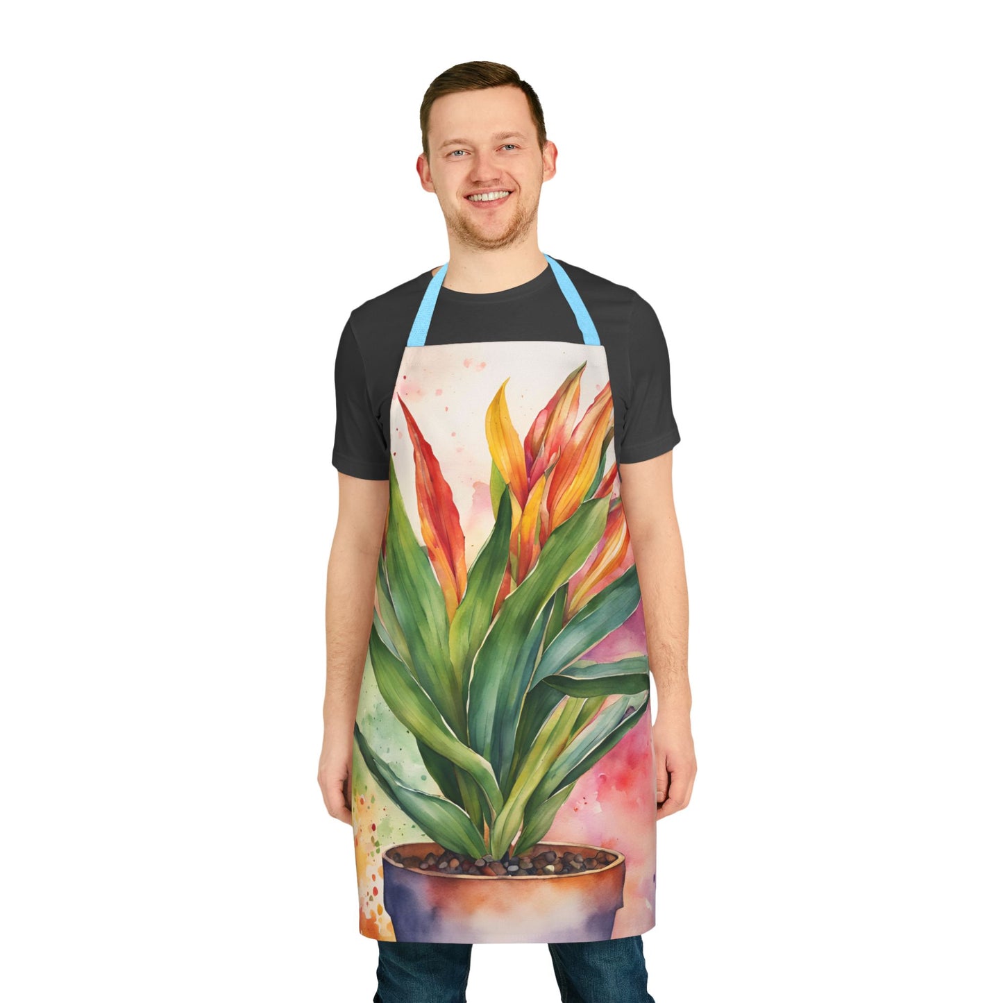Multicolored Pot Plant 4 Adult Apron (AOP)