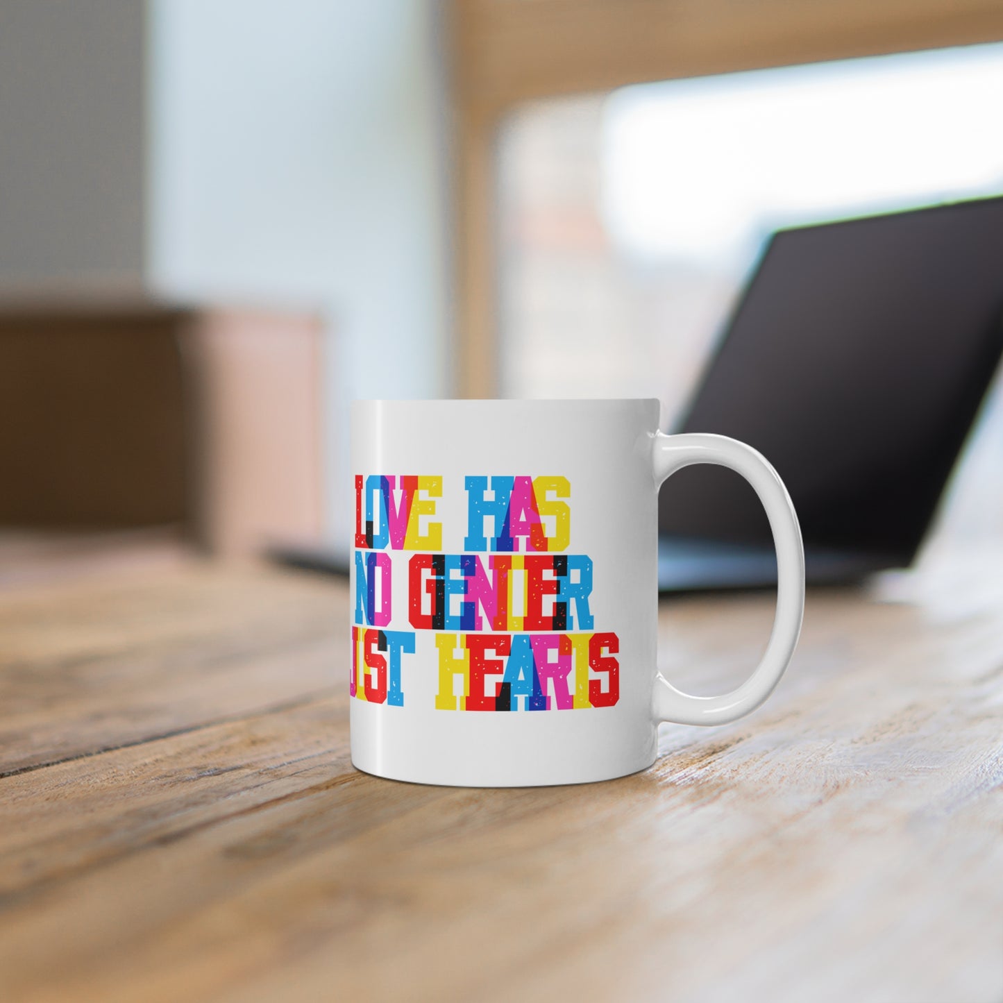 Love Has No Gender Just Hearts Valentines Mug Ceramic 11oz