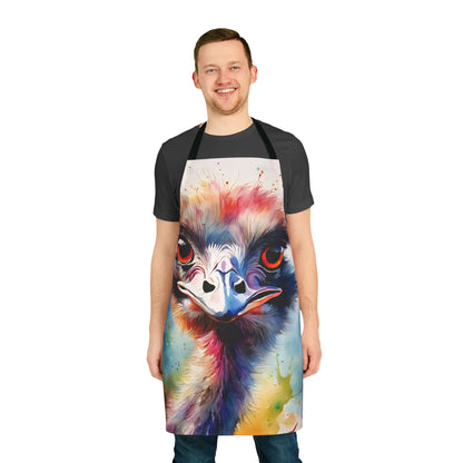 Multicolored Angry Ostrich Adult Apron (AOP)