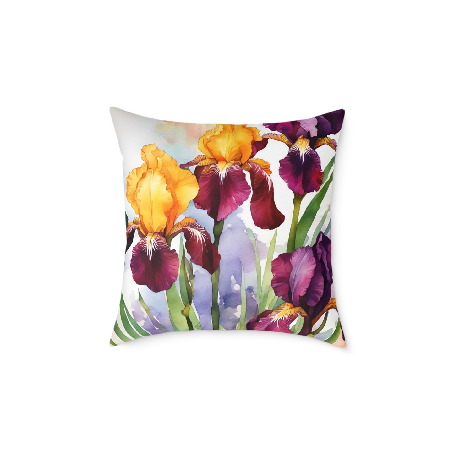Irises 02 Poly Pillow - Natures Beauty Design