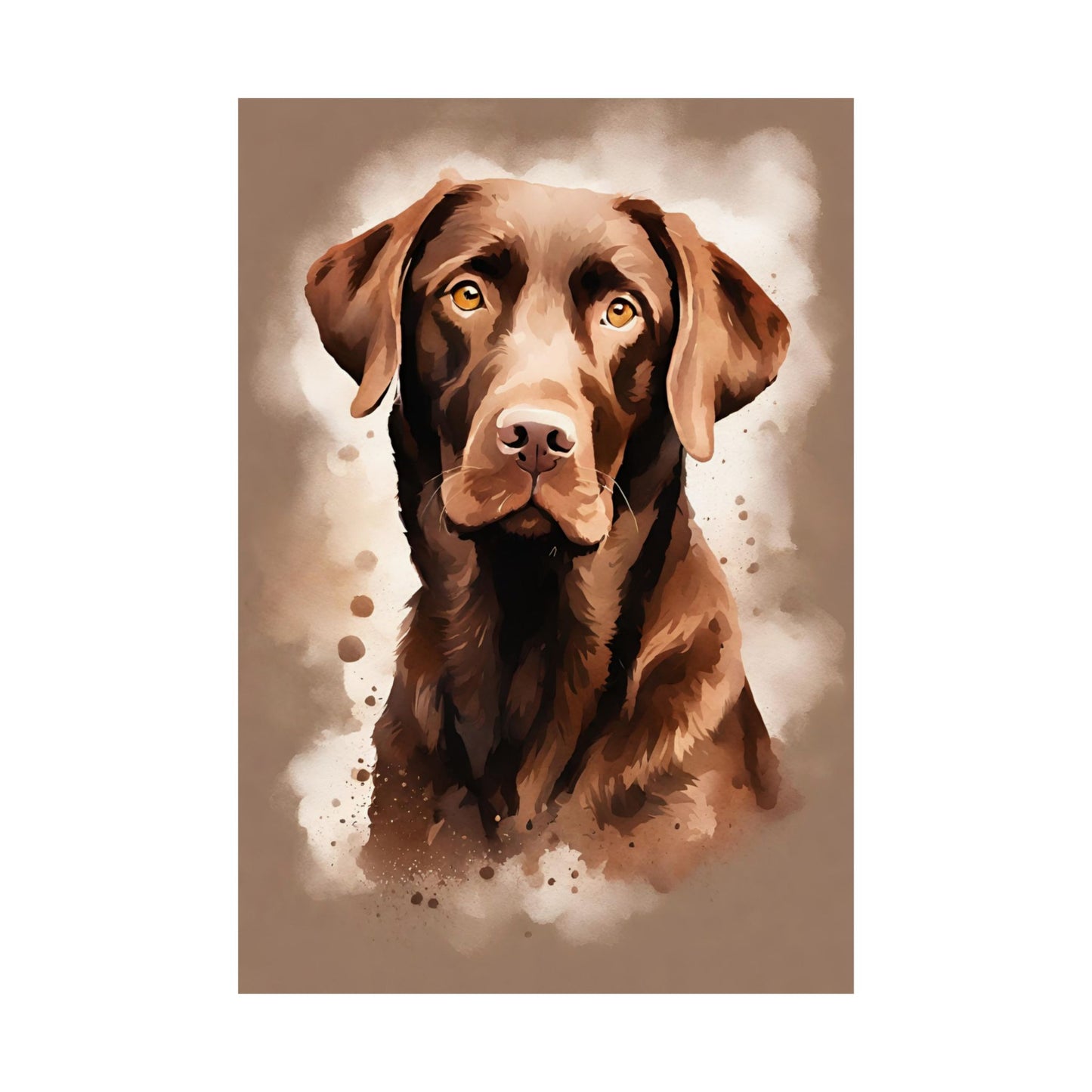 Dogs Chocolate Labrador 02 Matte Vertical Poster