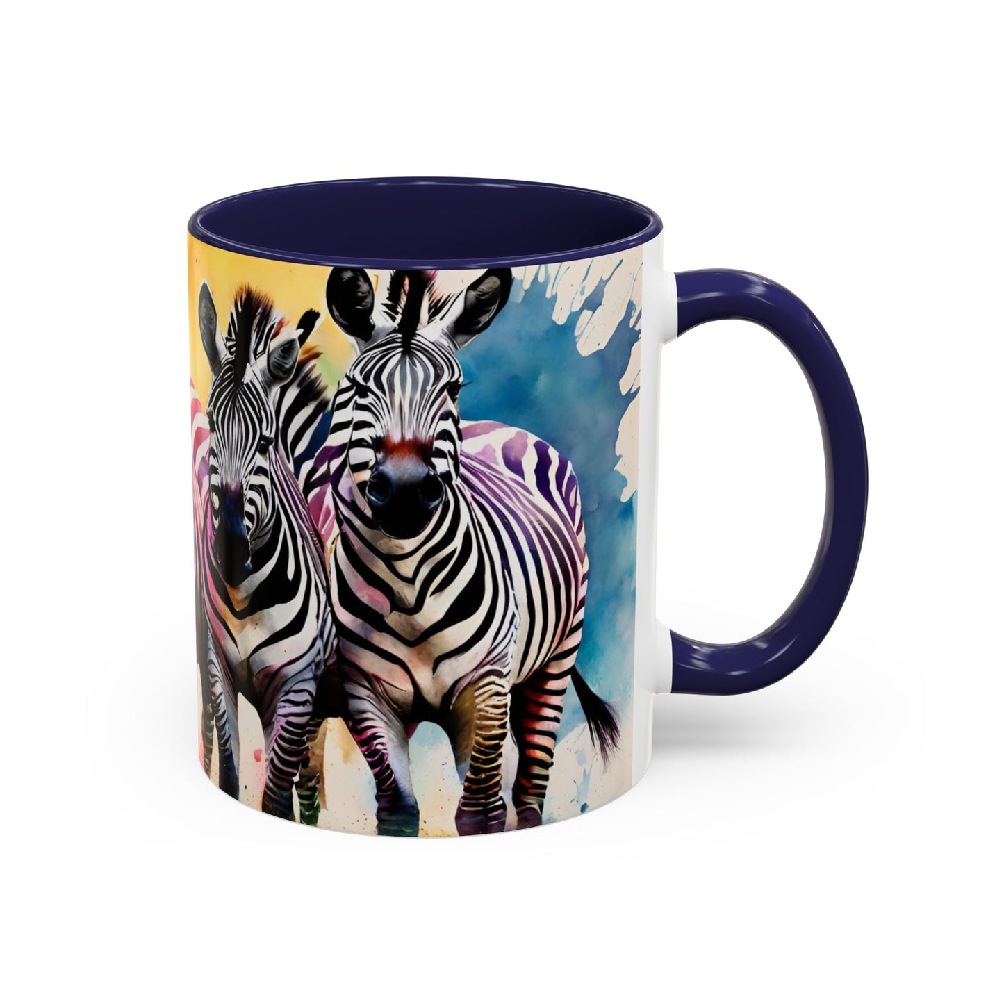 Multicoloured Zebra 2 Accent Mug 11oz