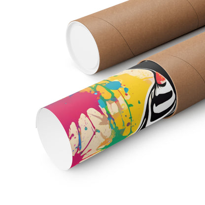 Multicolored Zebra 4 Matte Vertical Poster