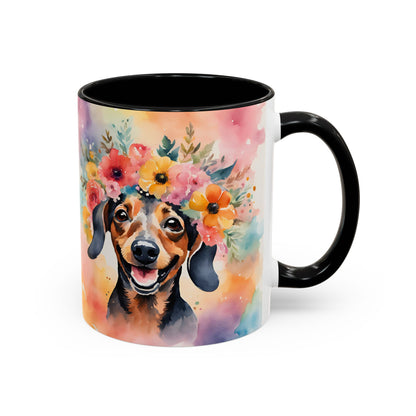 Dachshund 02 Accent Coffee Mug - Dog Lover Gift