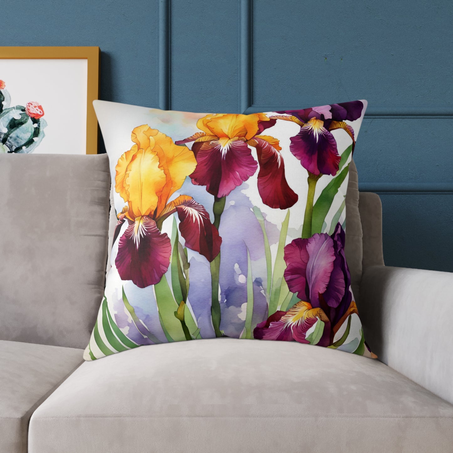 Irises 02 Poly Pillow - Natures Beauty Design