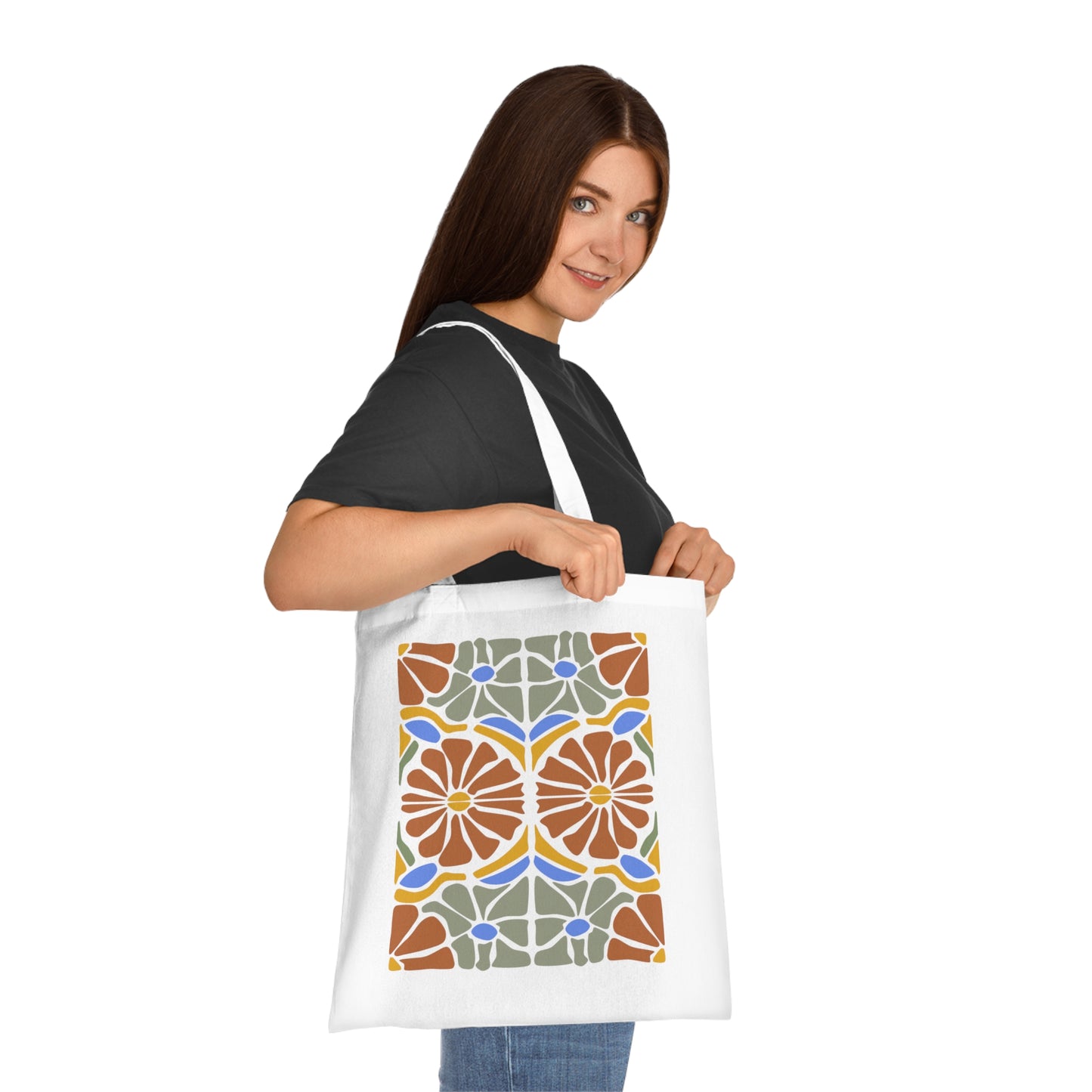 Abstract flowers 16 Cotton Tote