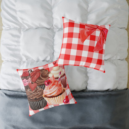 Valentine Cup Cakes Poly Pillow
