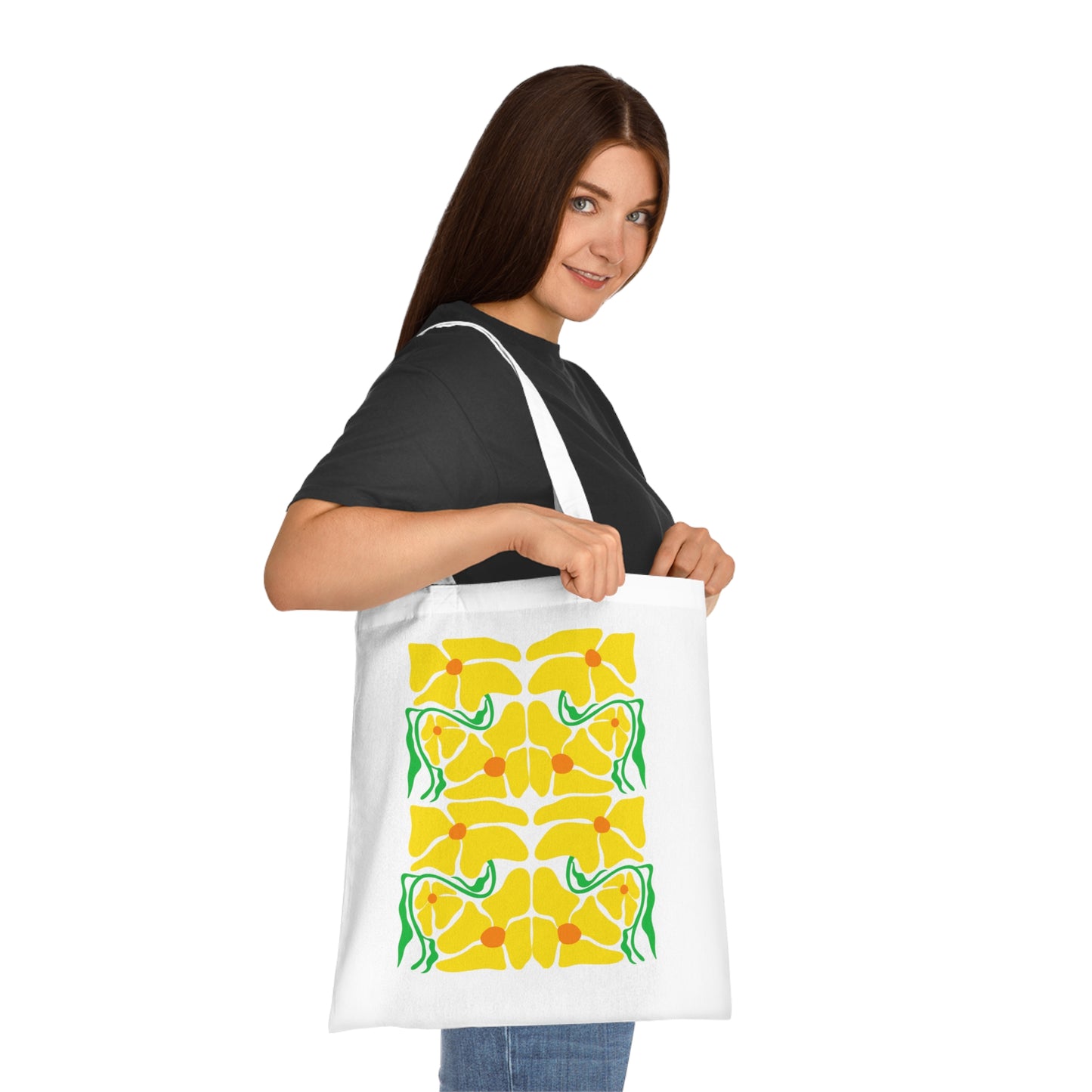 Abstract flowers 12 Cotton Tote
