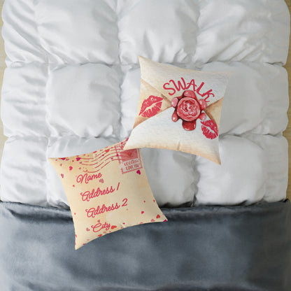 Personalized Valentines Letter Poly Pillow