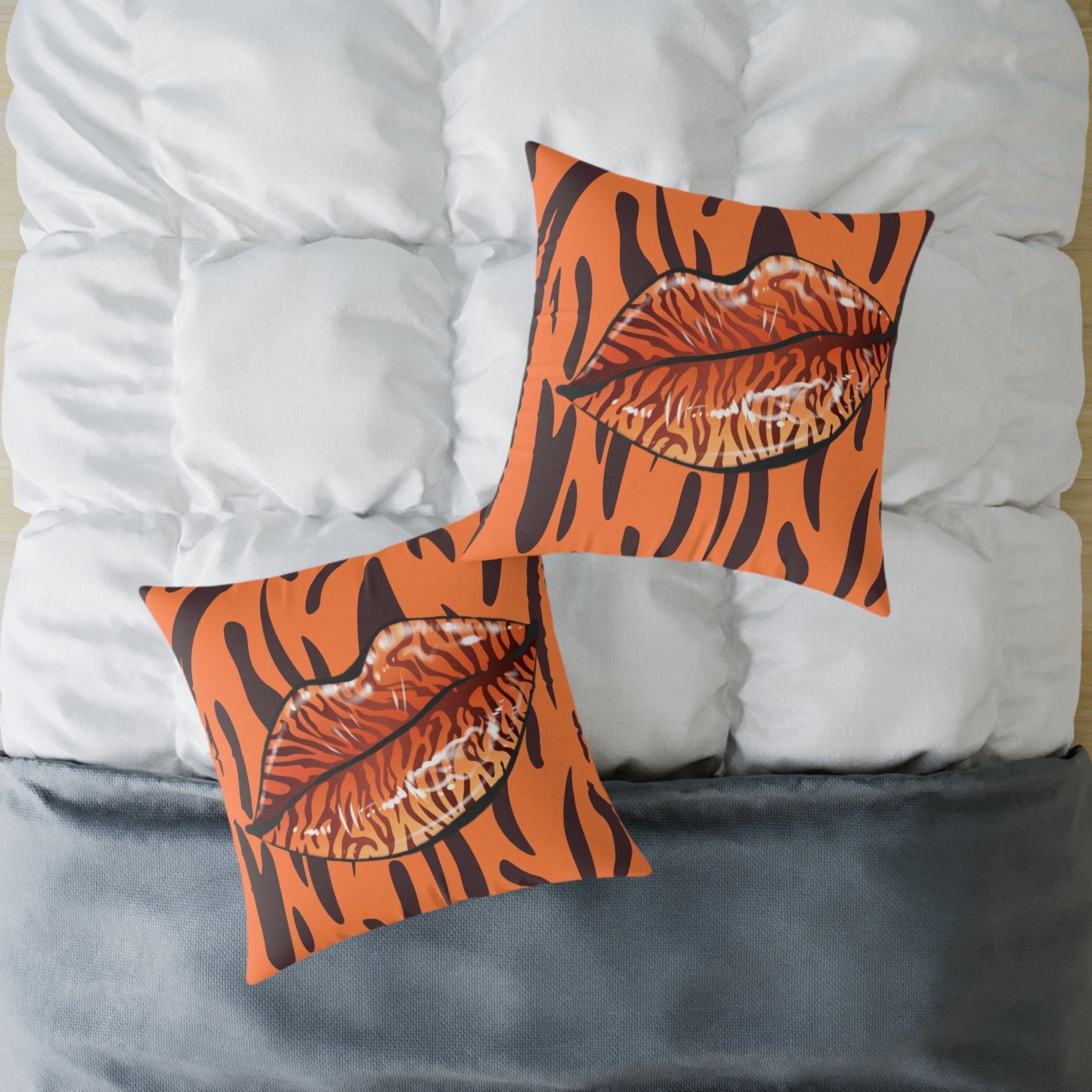 Tiger Lips Poly Pillow