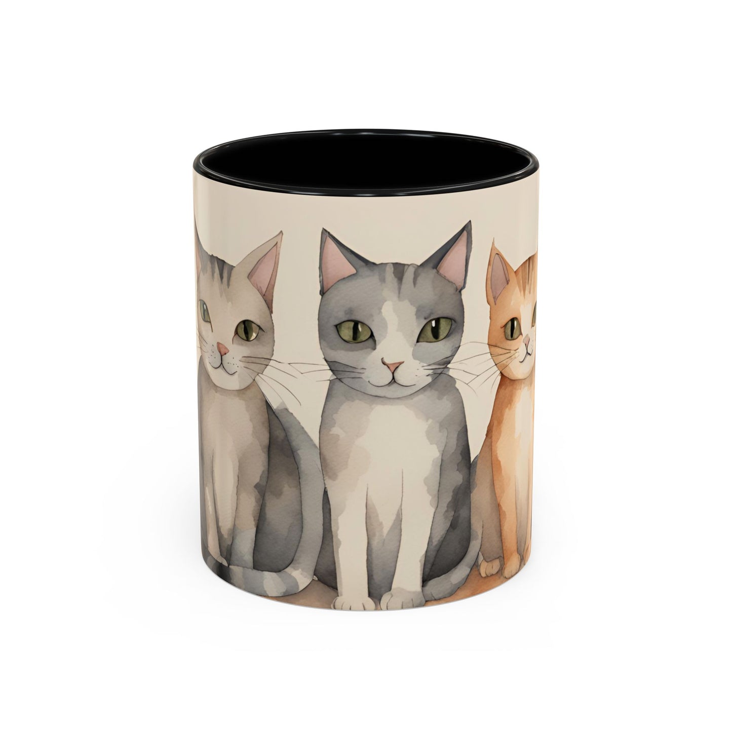 Kitties in a Row 3 Accent Mug 11oz