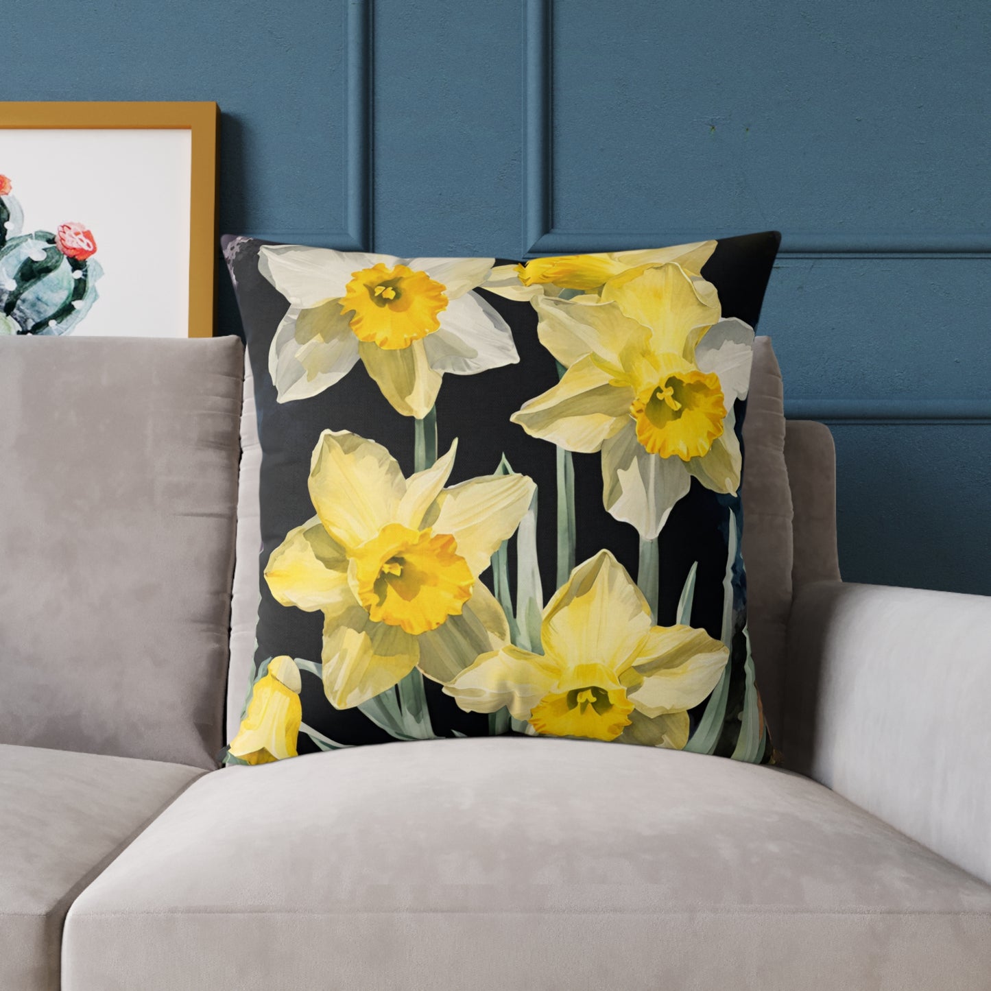 Daffodils 02 Poly Pillow - Natures Beauty Design