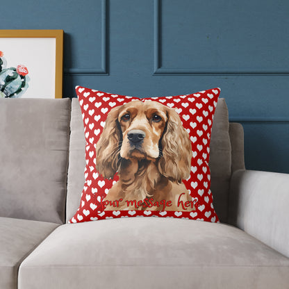 Personalized Valentine Cocker Spaniel Poly Cushion/Pillow 5 sizes