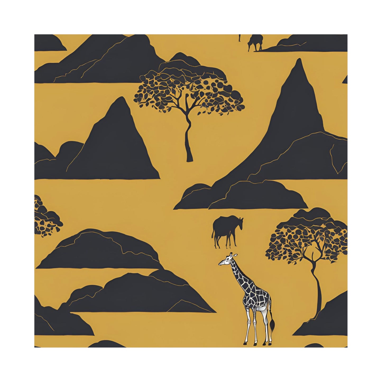 Lone Collection Giraffe 11 Matte Square Posters