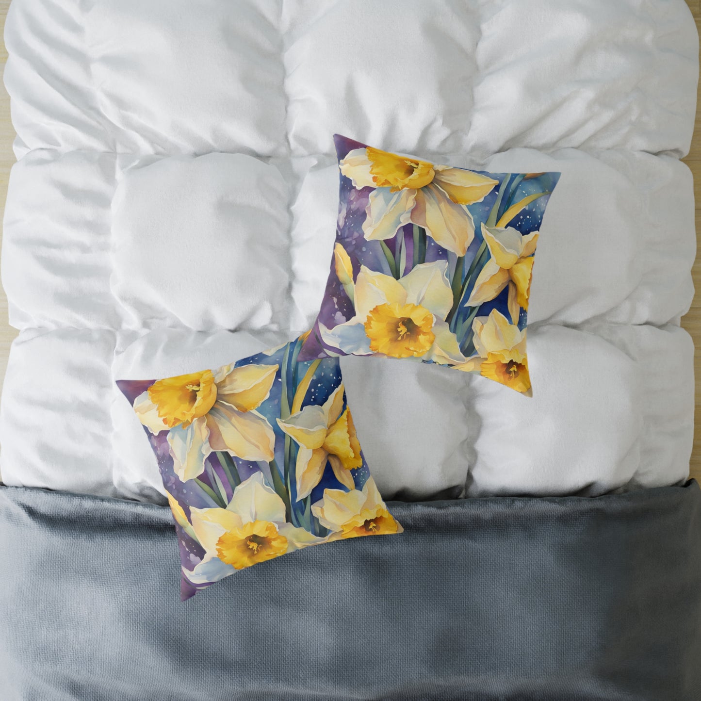 Daffodils 03 Poly Pillow - Natures Beauty Design