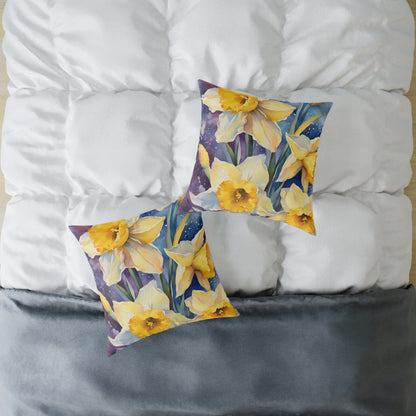Daffodils 03 Poly Pillow - Natures Beauty Design