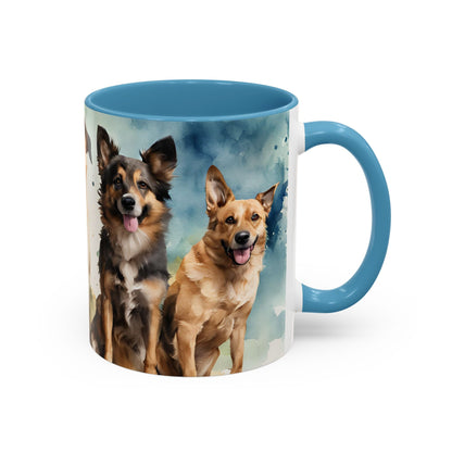 Multicoloured Doggies 6 Accent Mug 11oz