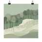 On The Hillside Green 13 Matte Square Posters