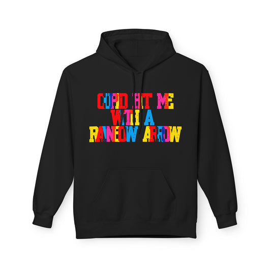Cupid Hit Me With A Rainbow Arrow Unisex Valentines Hoodie