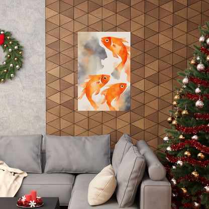 Abstract fish orange 10 Matte Vertical Posters
