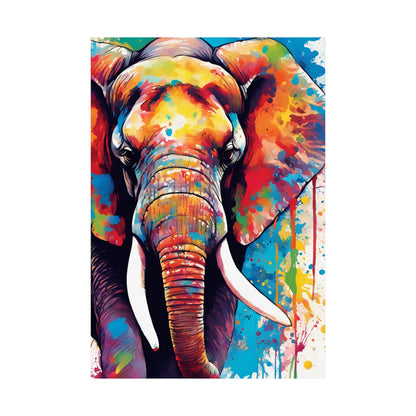 Multicolored Elephant 1 Matte Vertical Poster