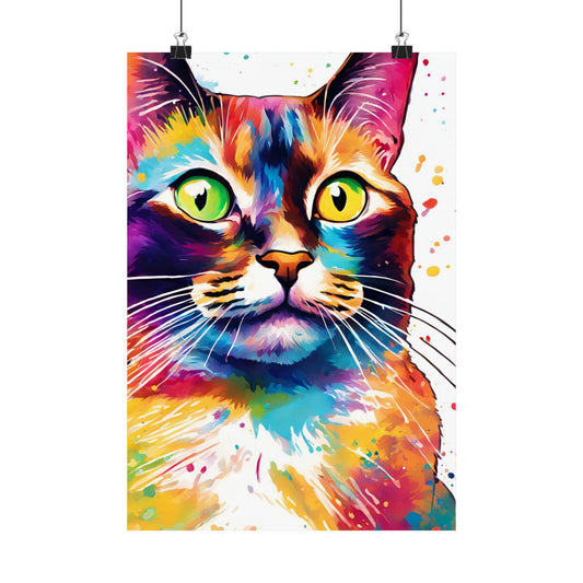 Multicolored Pussycat 3 Matte Vertical Poster