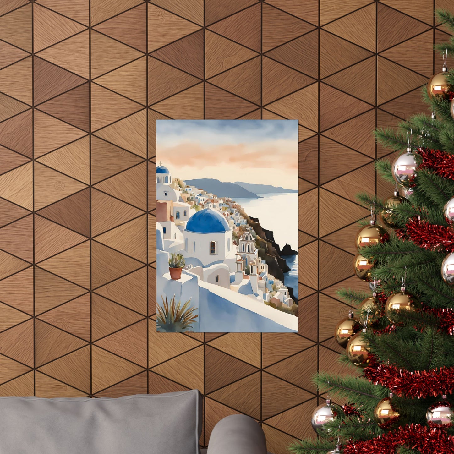 Abstract Greek rooftops 6 Matte Vertical Poster