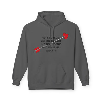 Her’s Forever Yes She Bought Me This HoodieAnd Made Me Wear It Mens Valentines Hoodie