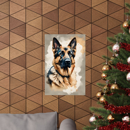 Dogs German Shepherd 04 Matte Vertical Poster