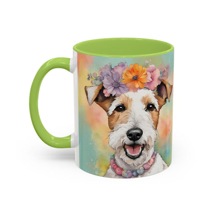 Fox Terrier 01 Accent Coffee Mug - Dog Lover Gift