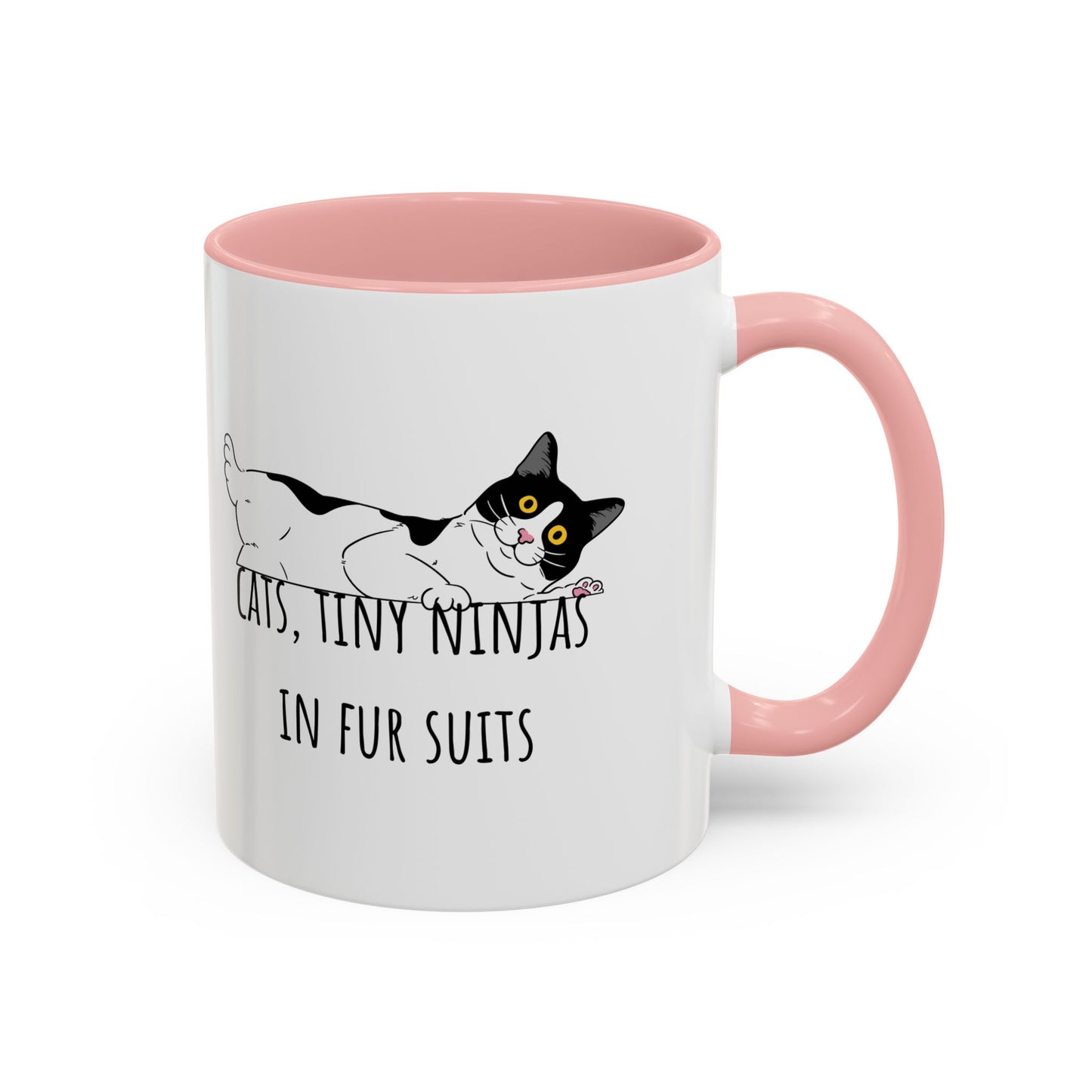 Cats Tiny Ninjas Accent Coffee Mug (11oz)