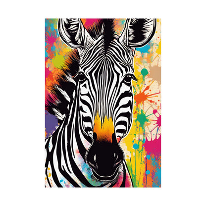 Multicolored Zebra 4 Matte Vertical Poster