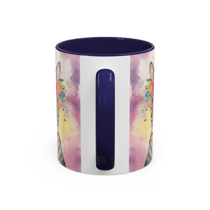 Floral Tabby Cat 02 Accent Coffee Mug - 11oz Perfect for Cat Lovers & Gifts