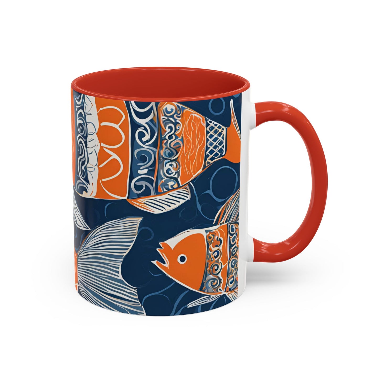 Orange Fish 03 Accent Coffee Mug (11oz)