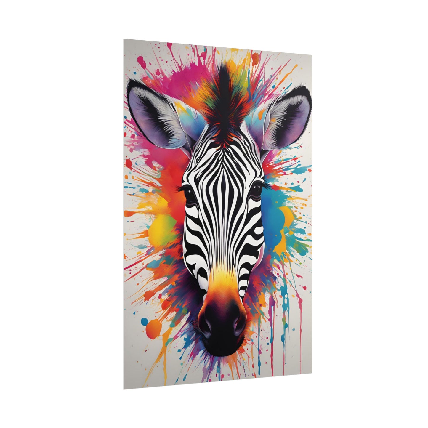 Multicolored Zebra 5 Matte Vertical Poster