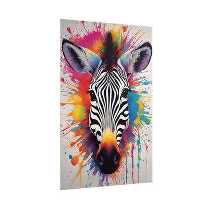 Multicolored Zebra 5 Matte Vertical Poster
