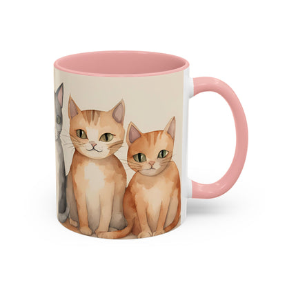 Kitties in a Row 3 Accent Mug 11oz