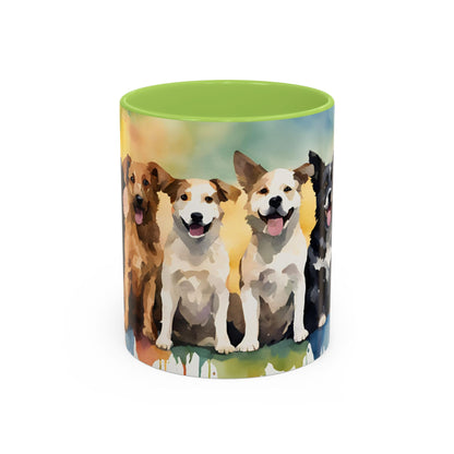 Multicoloured Doggies 2 Accent Mug 11oz