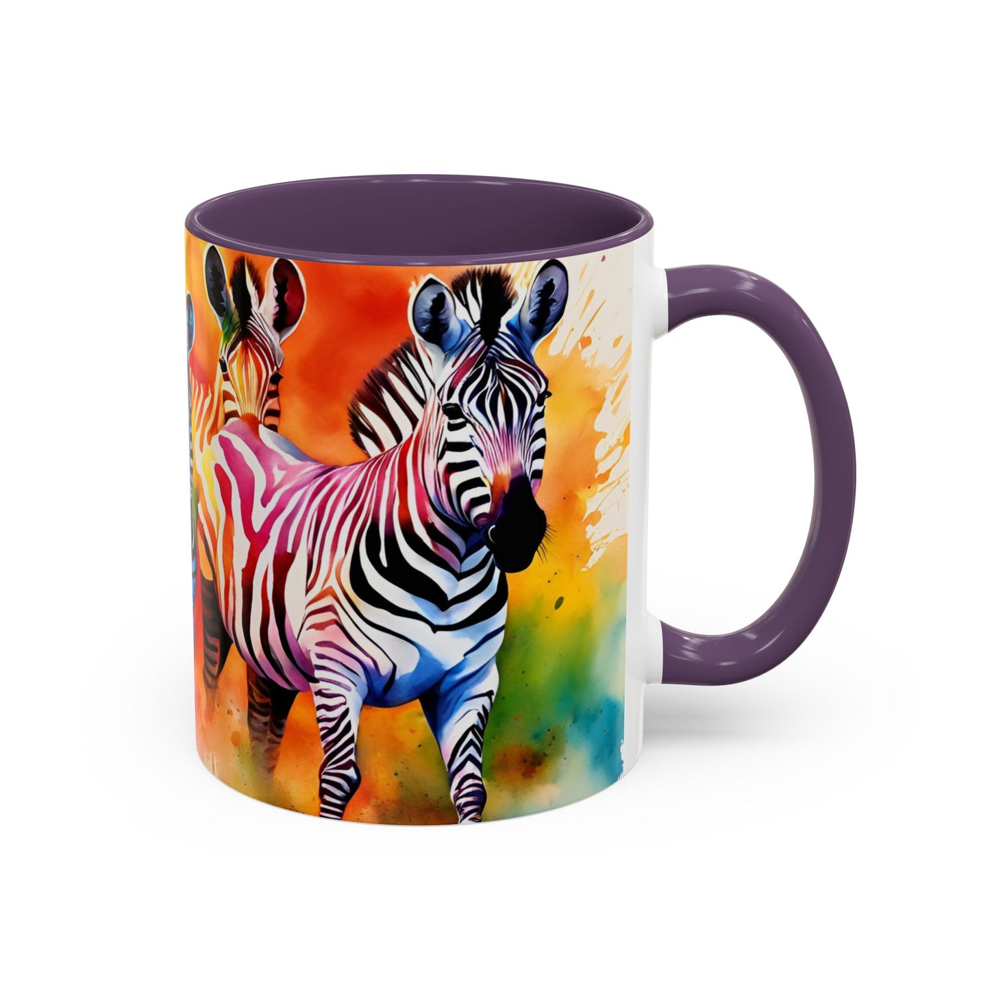Multicoloured Zebra 3 Accent Mug 11oz