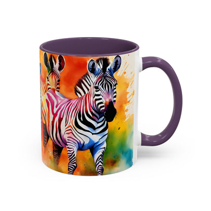 Multicoloured Zebra 3 Accent Mug 11oz