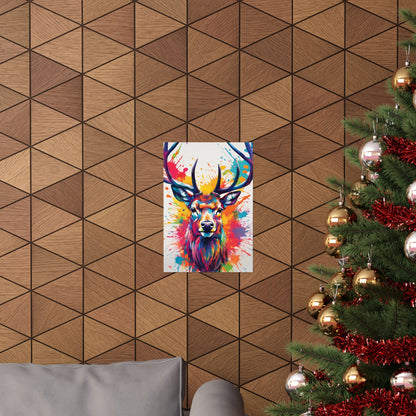 Multicolored Stag 2 Matte Vertical Poster
