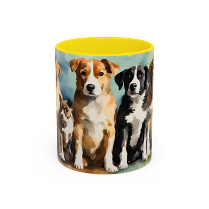 Multicoloured Doggies 9 Accent Mug 11oz