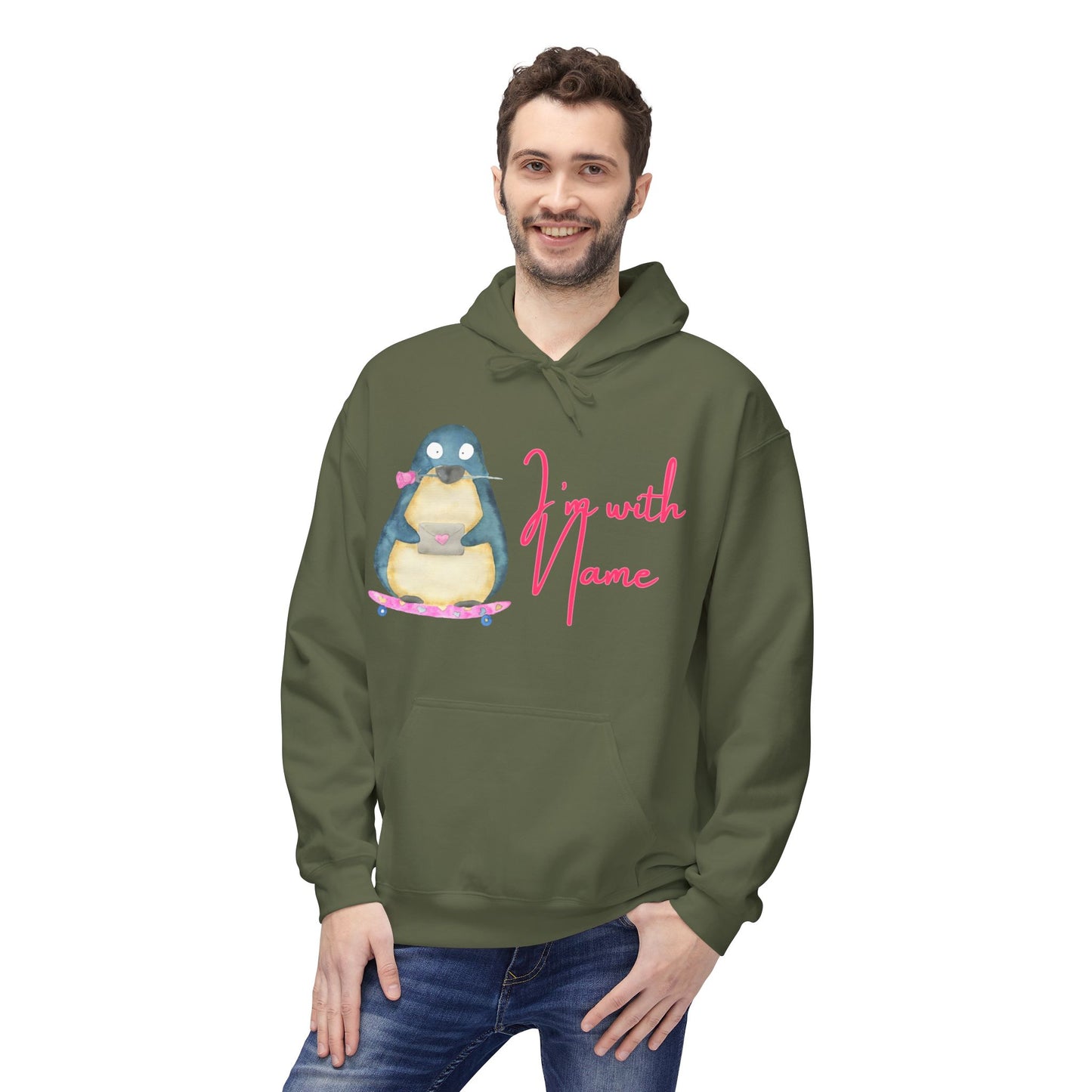 (Personalizable) I’m with (NAME) Unisex Valentines Hoodie