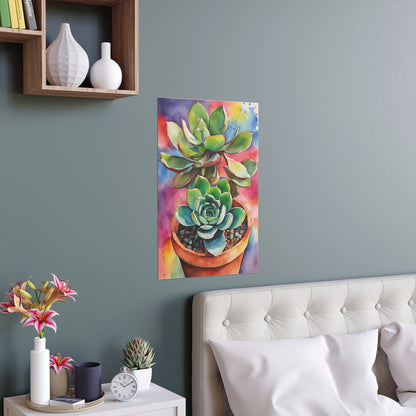 Multicolored Succulent 5 Indoor and Outdoor Silk Poster