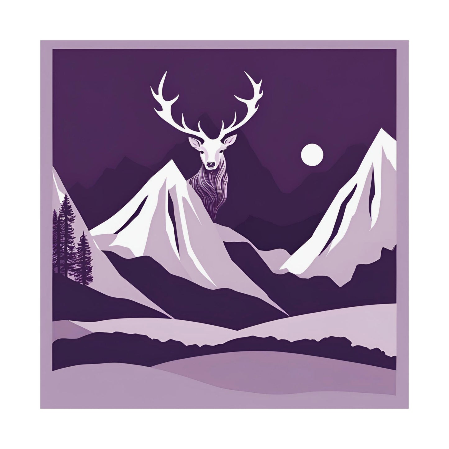 Lone Collection Stag 11 Matte Square Posters