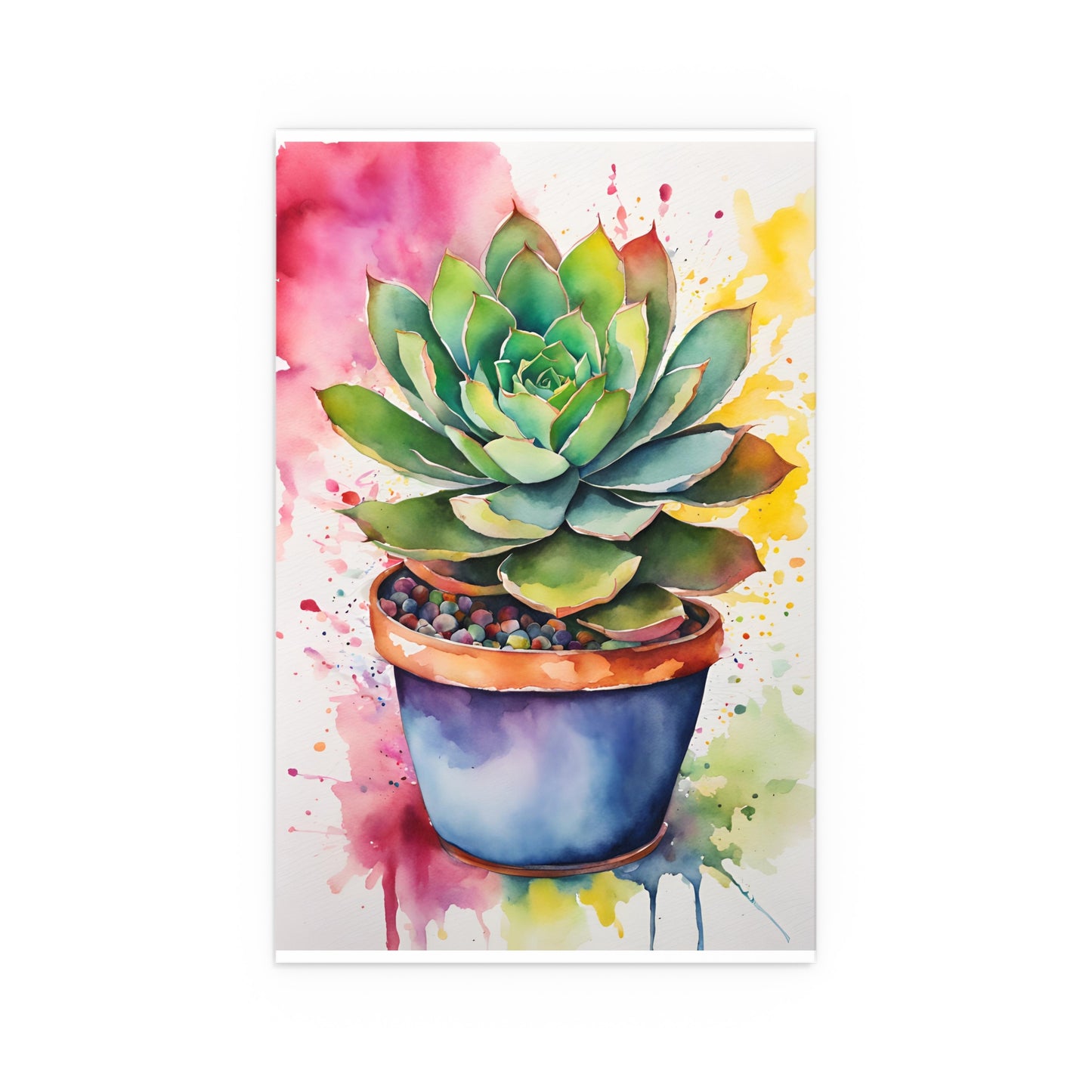 Multicolored Succulent 3 Indoor and Outdoor Silk Poster