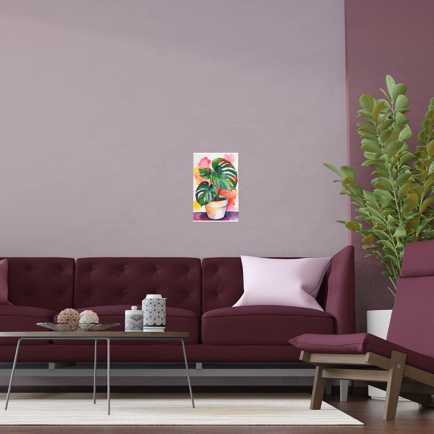 Multicolored Pot Plant 14 Indoor and Outdoor Silk Poster