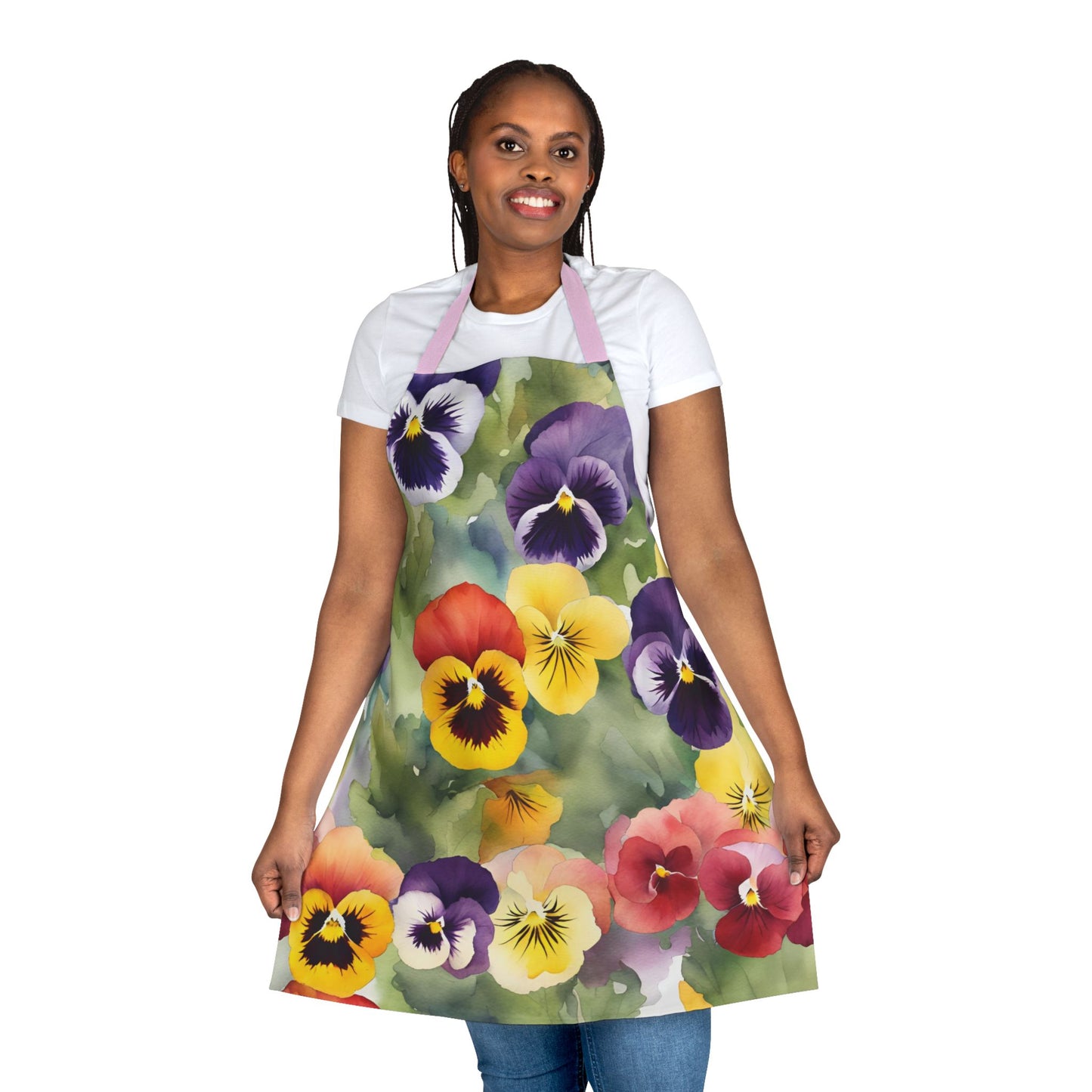 Pansies 03 Apron 5-Color Straps